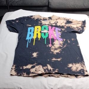 Popular poison Never Broke men's tie dye Tshirt size large